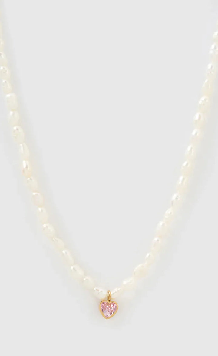 Kiki Pearl Heart Necklace