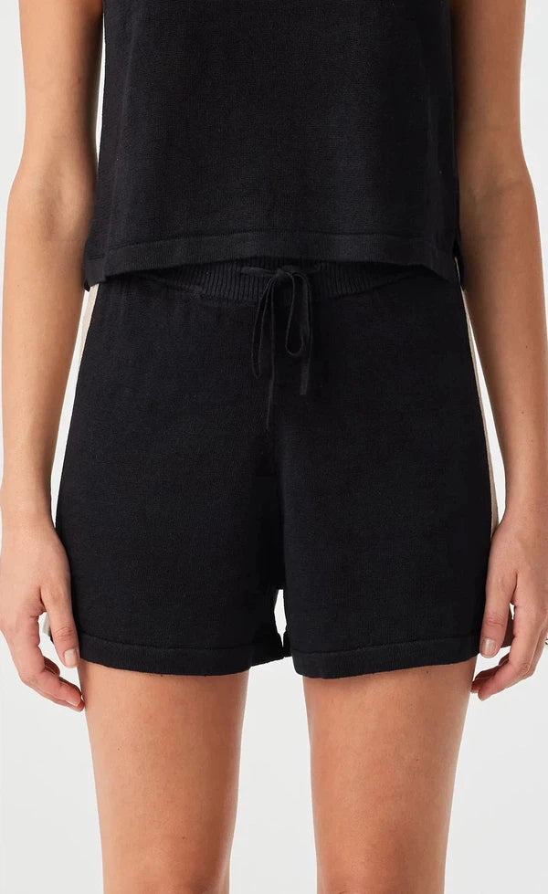 Larri Linen Knit Short - Black & Taupe