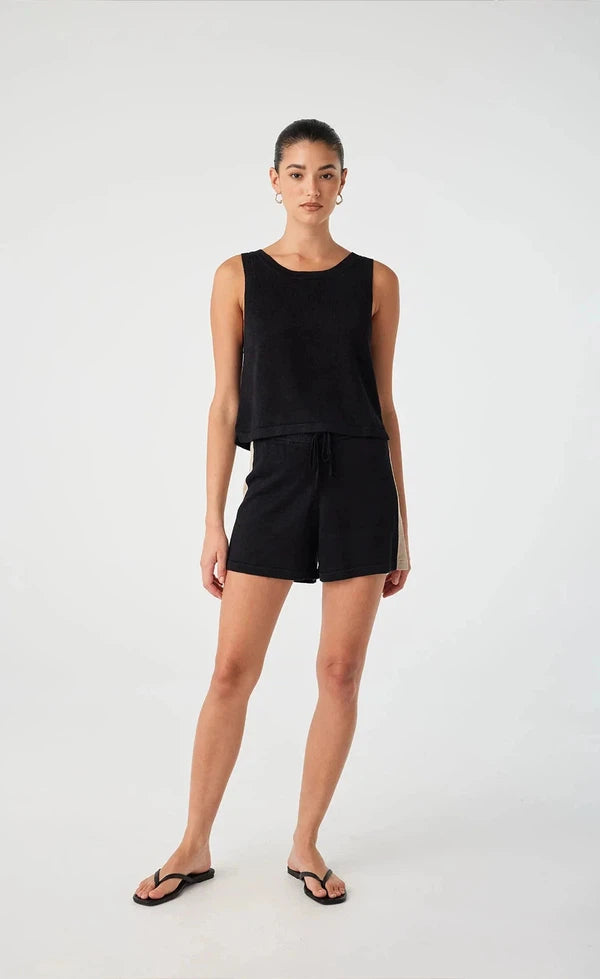 Larri Linen Knit Short - Black & Taupe