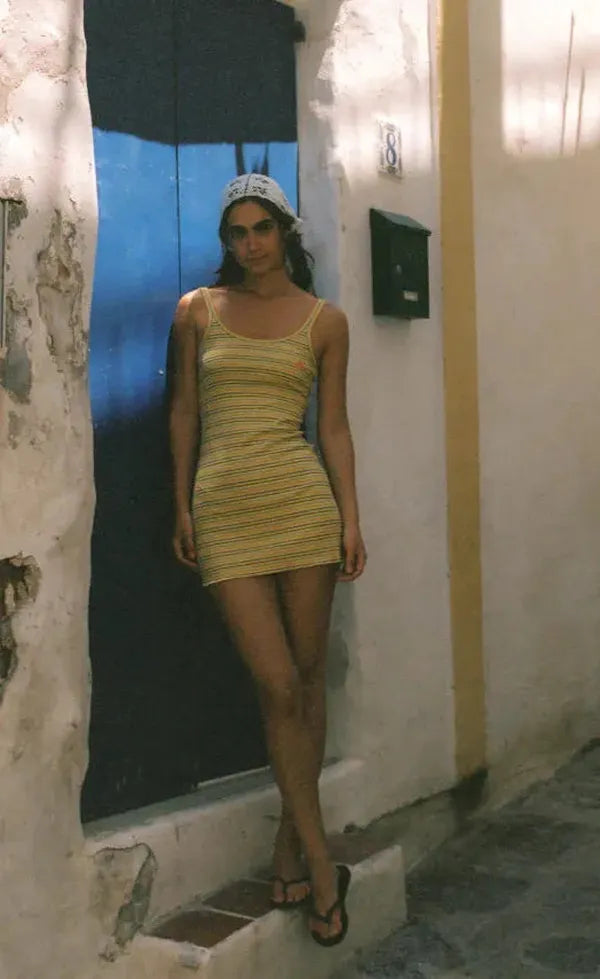 Lemon Striper Mini Dress