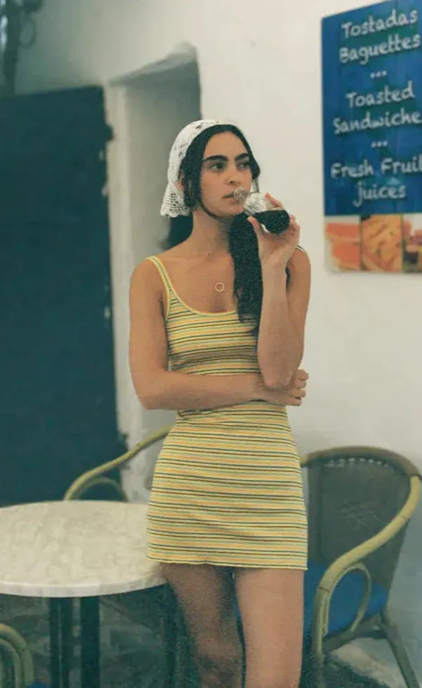 Lemon Striper Mini Dress