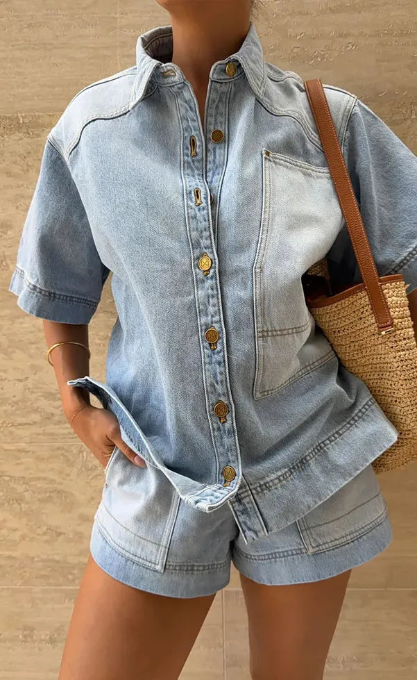 Florence Denim Short - Two Tone Wash