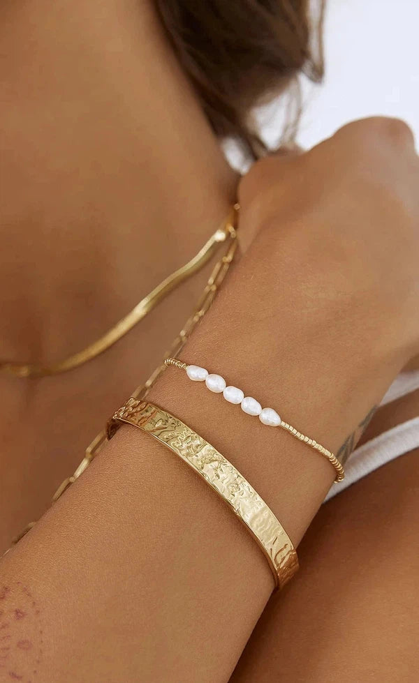 Seline Gold and Pearl Bracelet