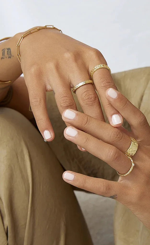 Eros Gold Textured Ring