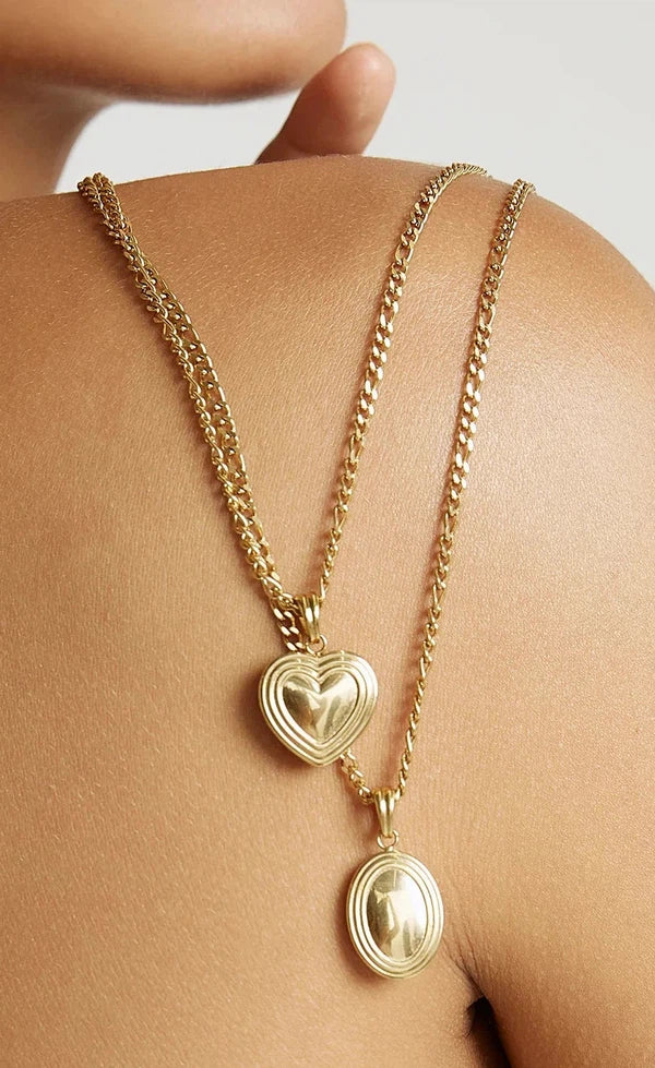 Heart Gold Locket Necklace