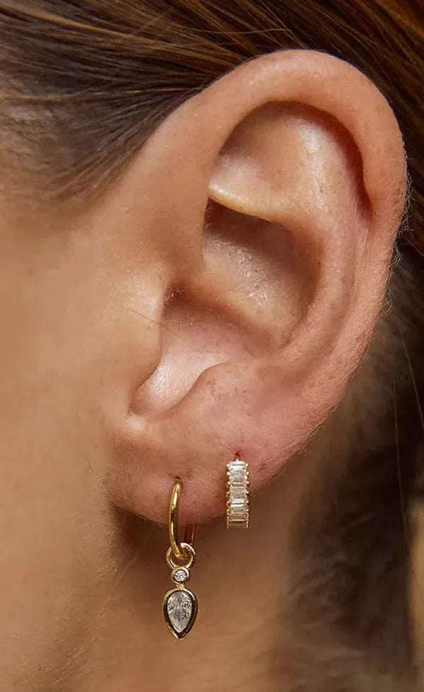 Khloe Gold Earrings - Stone