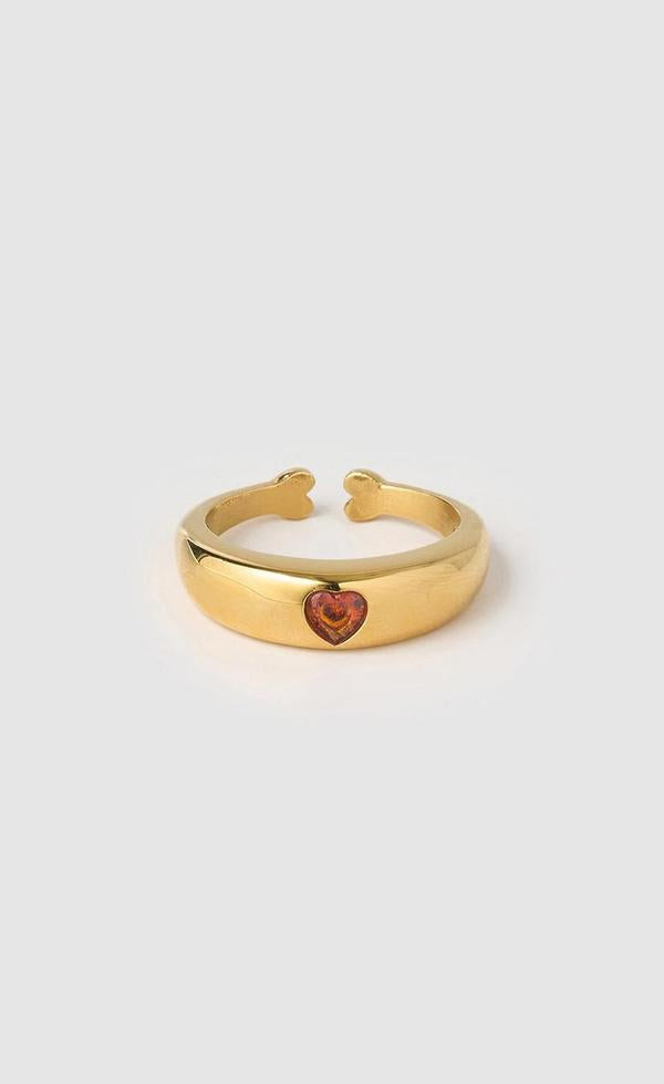 Mi Amore Gold Ring Red