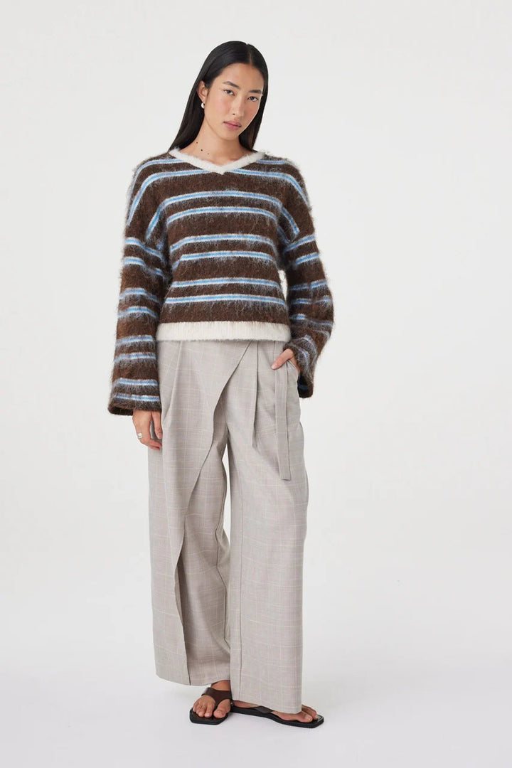 Lucca Sweater Expresso & Blue Stripe