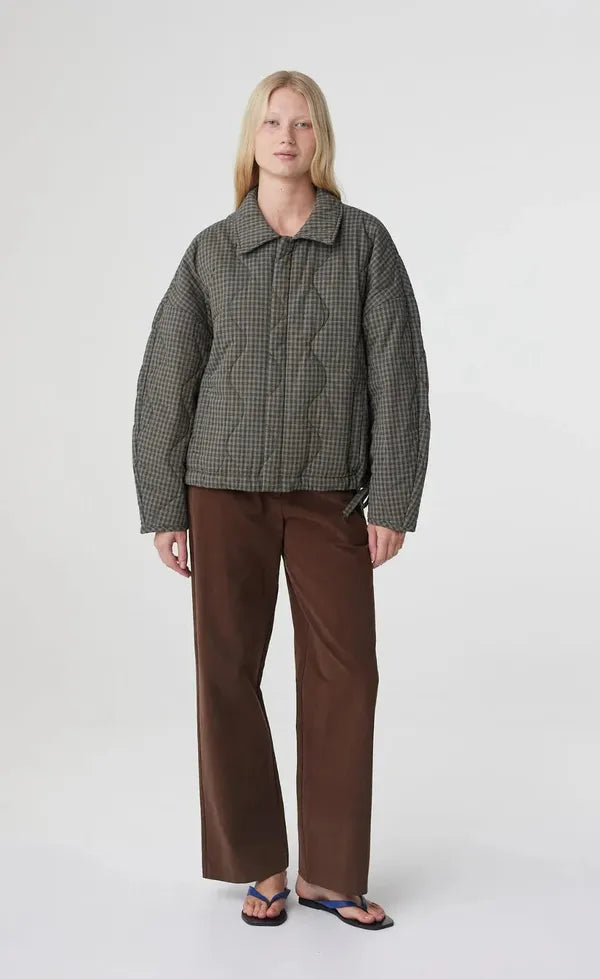 Matteo Jacket - Olive & Teal Check