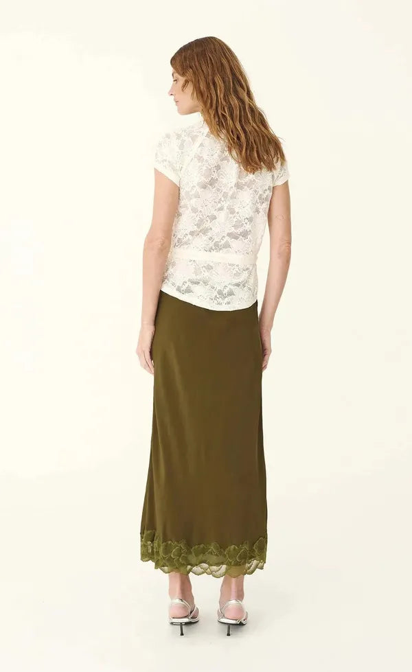 Marina Silk Midi - Olive