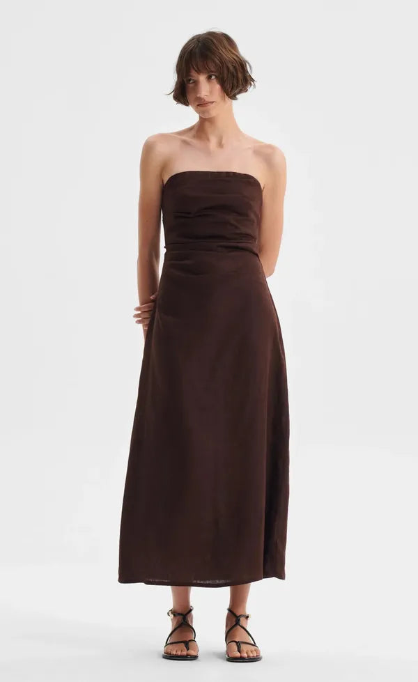 Rio Linen Strapless Dress