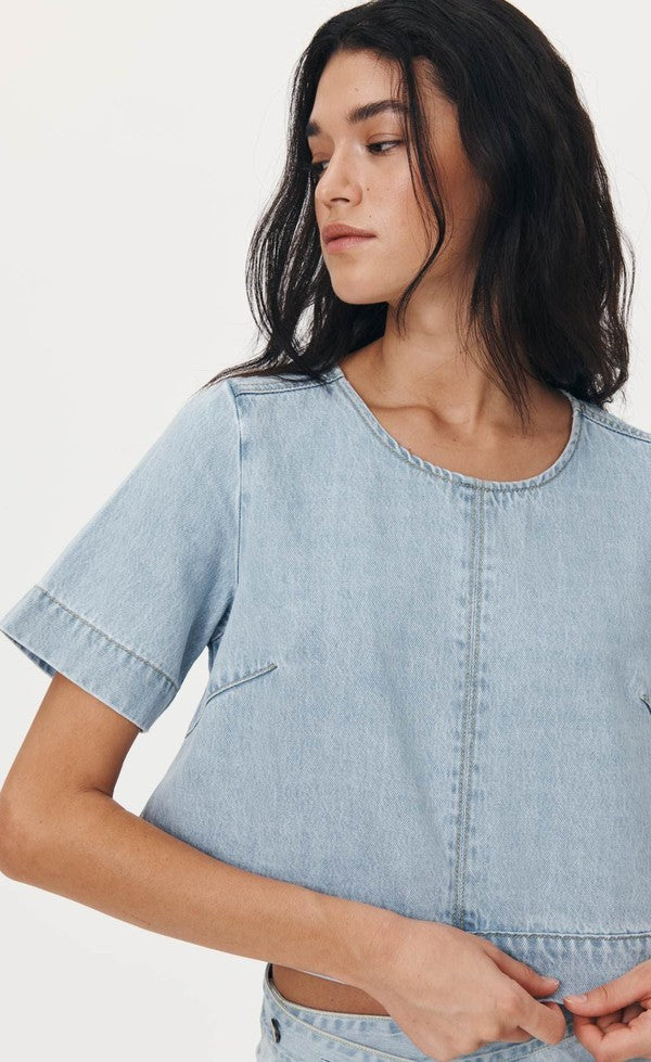 Davie Denim Top - Azul