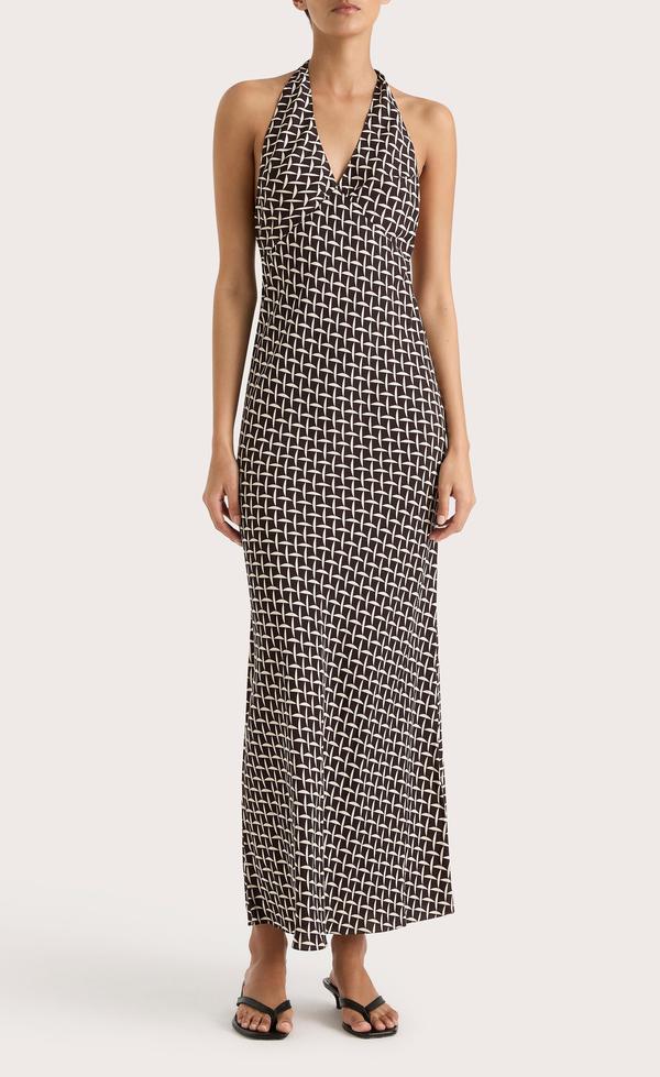 Soame Maxi Dress - Espresso Geo