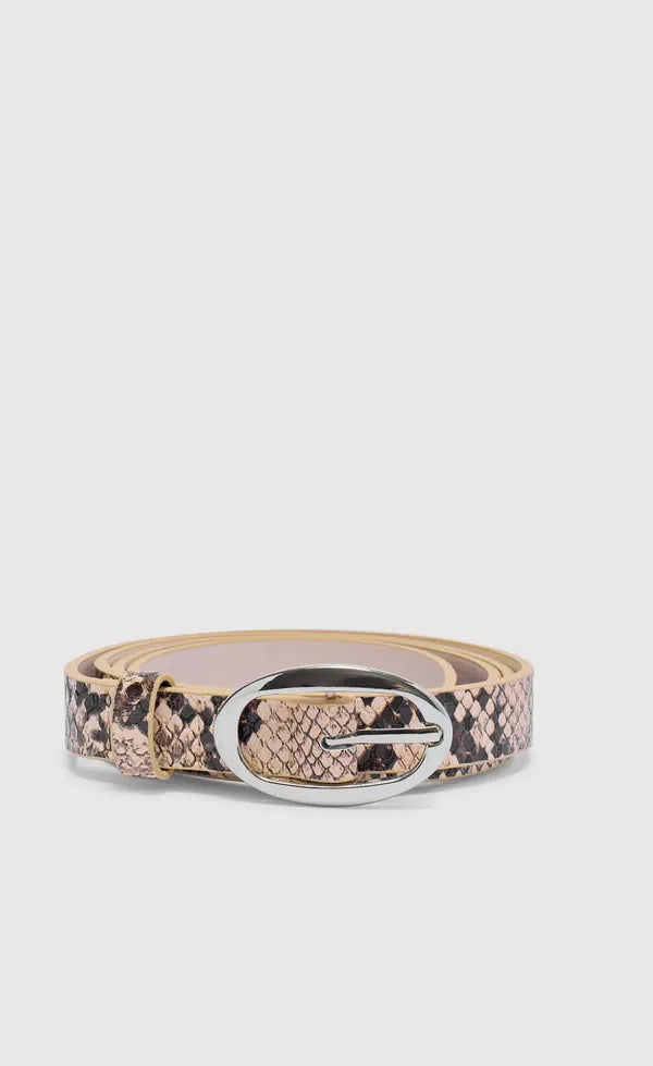 Oval Belt - Python Silver