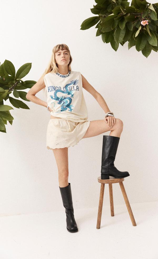 Rex Dragon Band Tank - Cream
