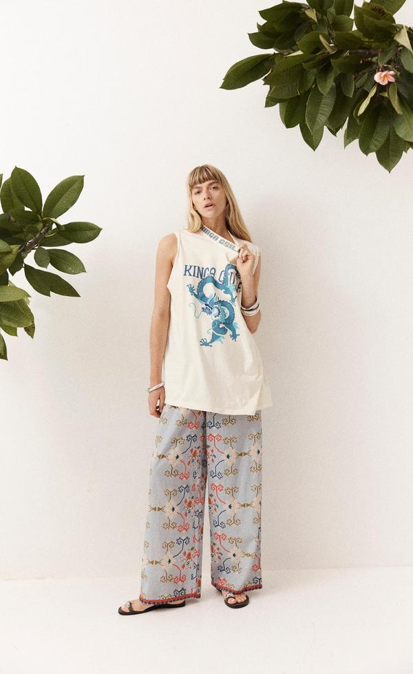 Rex Dragon Band Tank - Cream