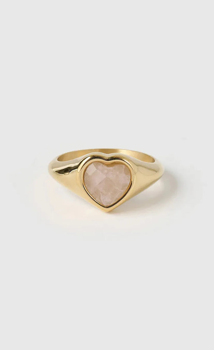 Romance Gold Ring - Rose Quartz