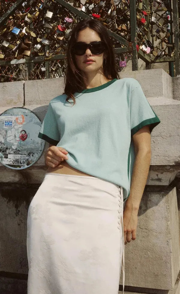 Rania Contrast Knit Tee