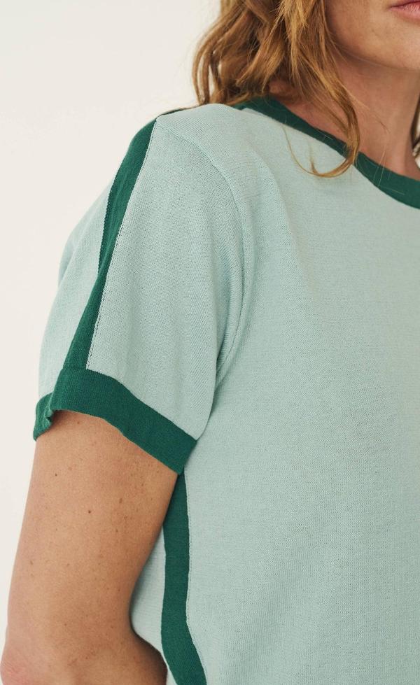 Rania Contrast Knit Tee