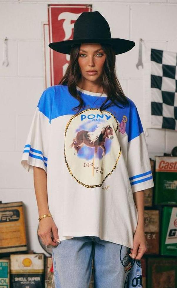 The Very Oversized Pony Club Tee - Blue PREORDER