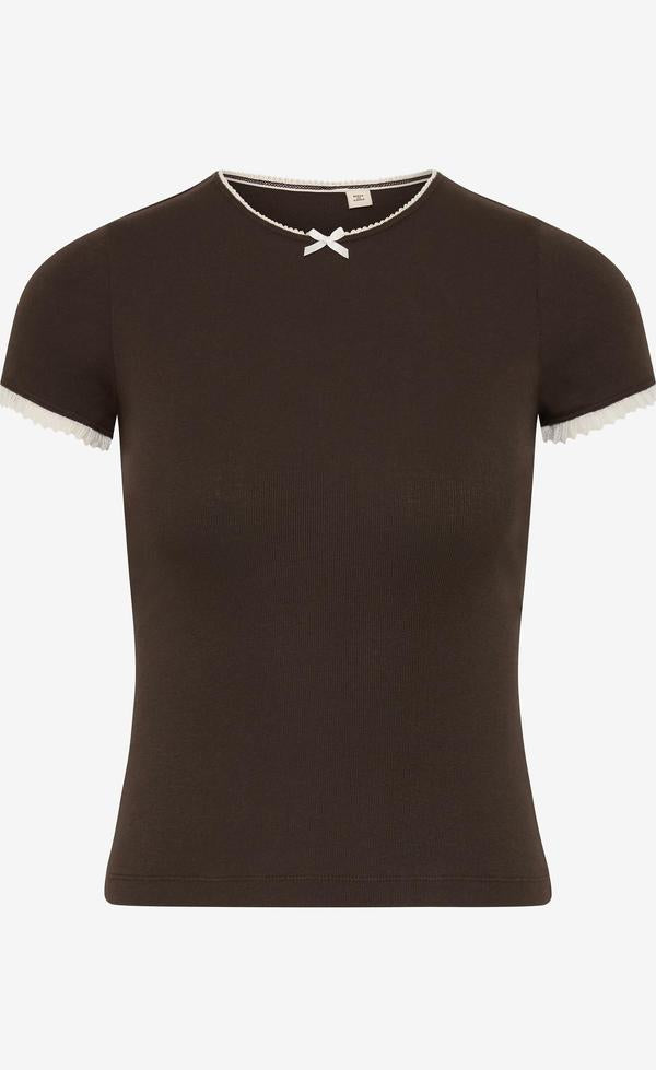 Moneta Baby Tee - Dark Chocolate