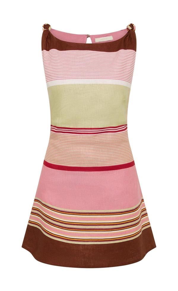Flor Mini Dress Barragan Stripe Dusty Mauve
