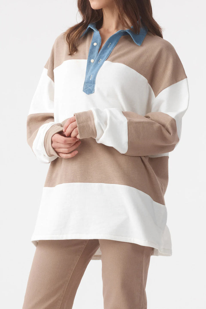 The Marco Polo -Mushroom Bone Stripe