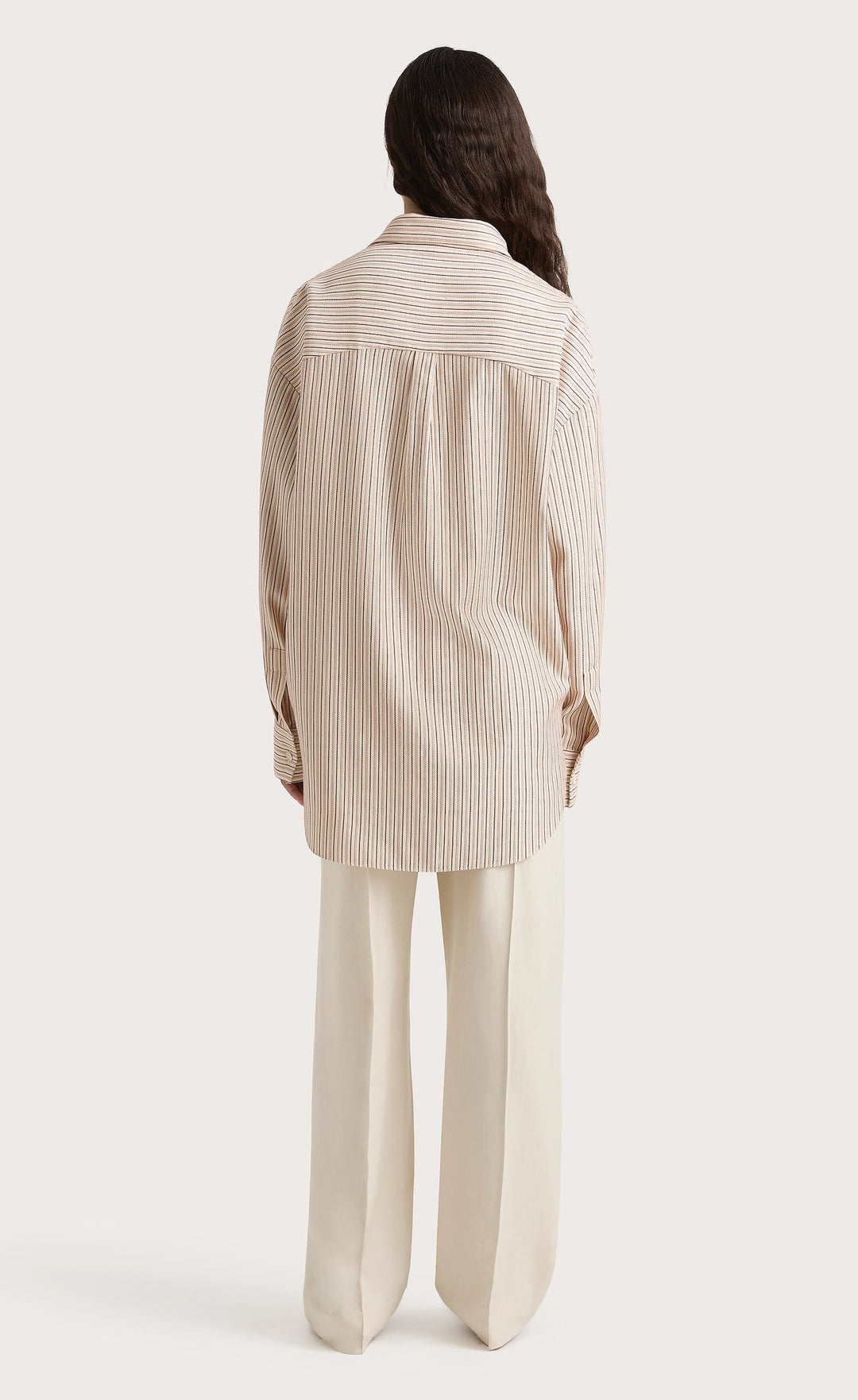 En Vau Shirt - Pinstripe Garnet/Blush