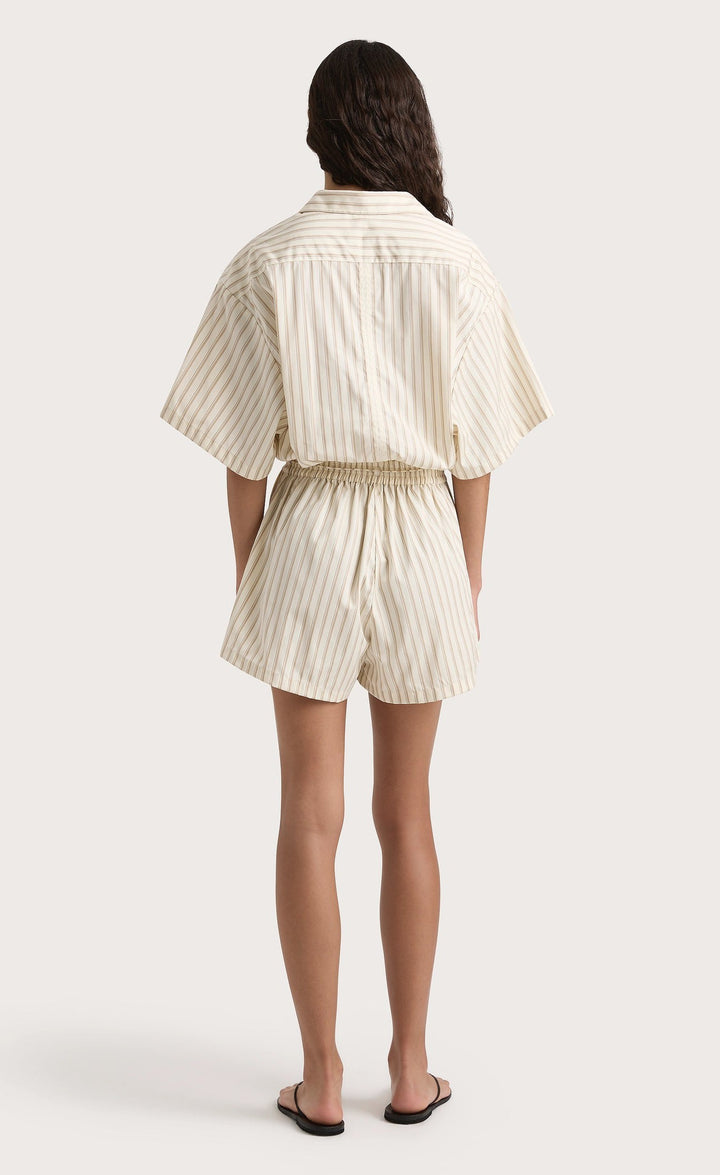 Faia Playsuit - Shadow Stripe Butter