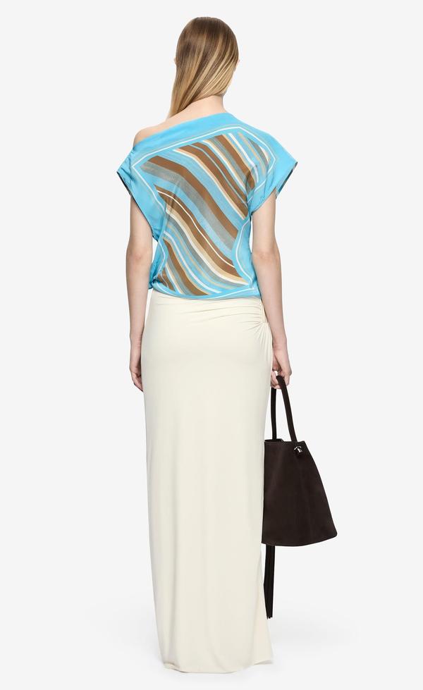 Elaris Drape Top -Sandalwood Stripe