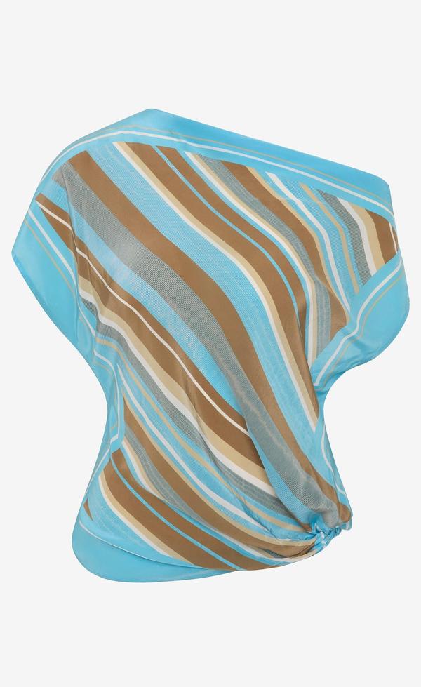 Elaris Drape Top -Sandalwood Stripe