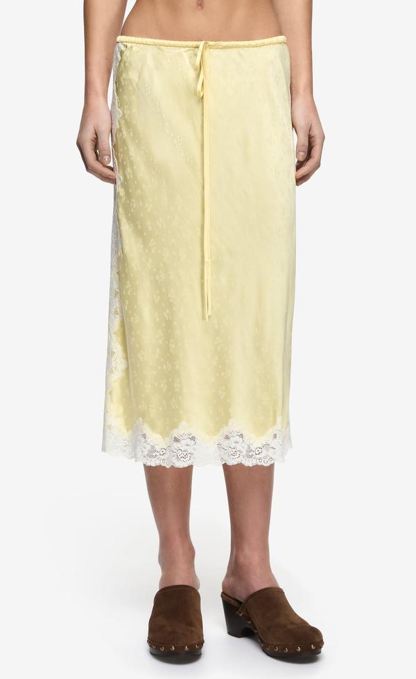 Zana Midi Skirt - Lemon Cream/ Ivory