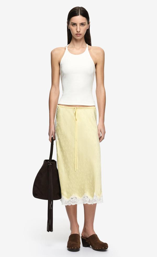 Zana Midi Skirt - Lemon Cream/ Ivory