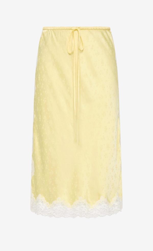 Zana Midi Skirt - Lemon Cream/ Ivory