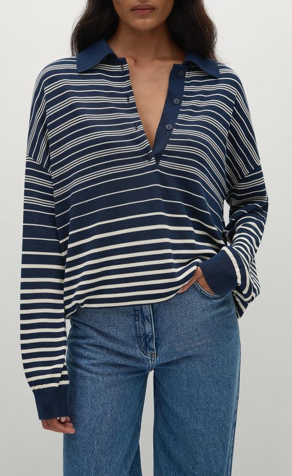 Harlow Polo - Navy Cream