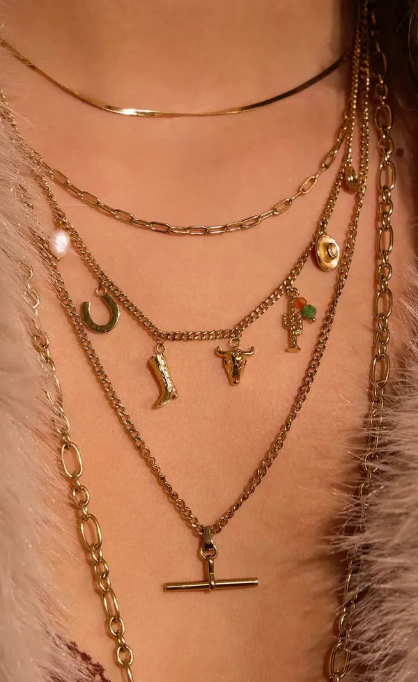 Rodeo Gold Charm Necklace