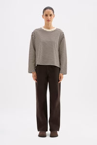 Organic Stripe Ls Tee Expresso Stripe