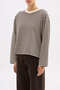 Organic Stripe Ls Tee Expresso Stripe
