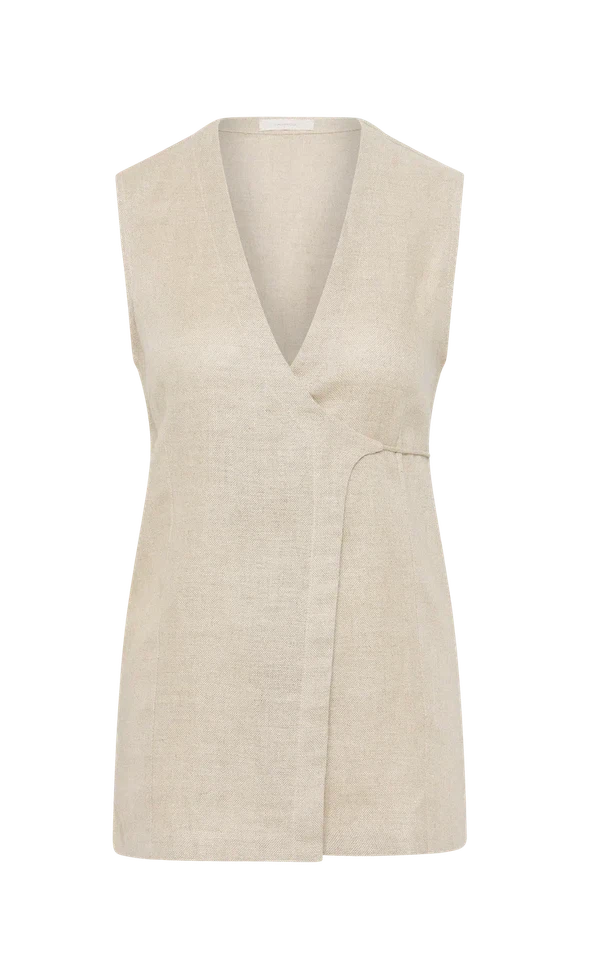 Lulea Wrap Vest - Oatmeal