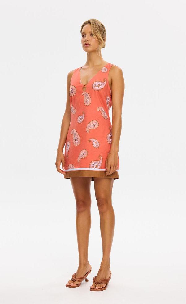 Ezra Mini Dress -Coral