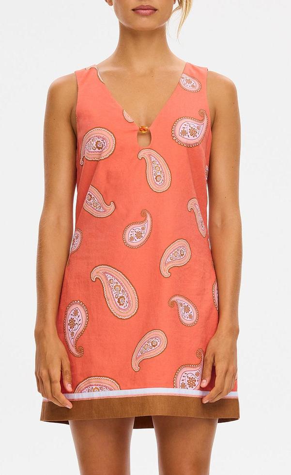 Ezra Mini Dress -Coral