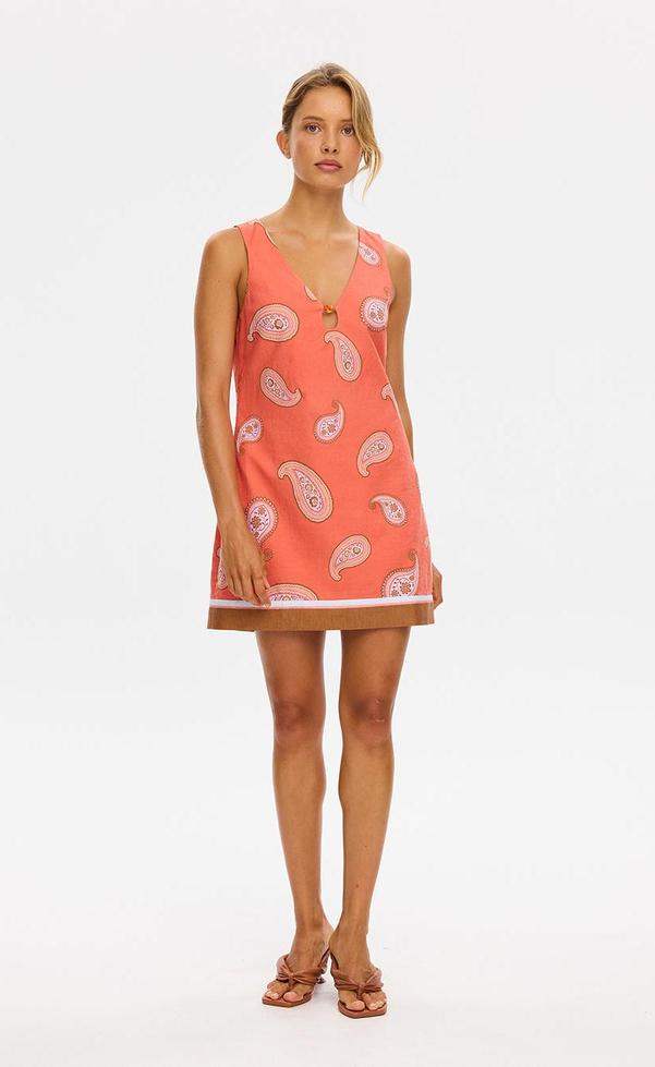Ezra Mini Dress -Coral