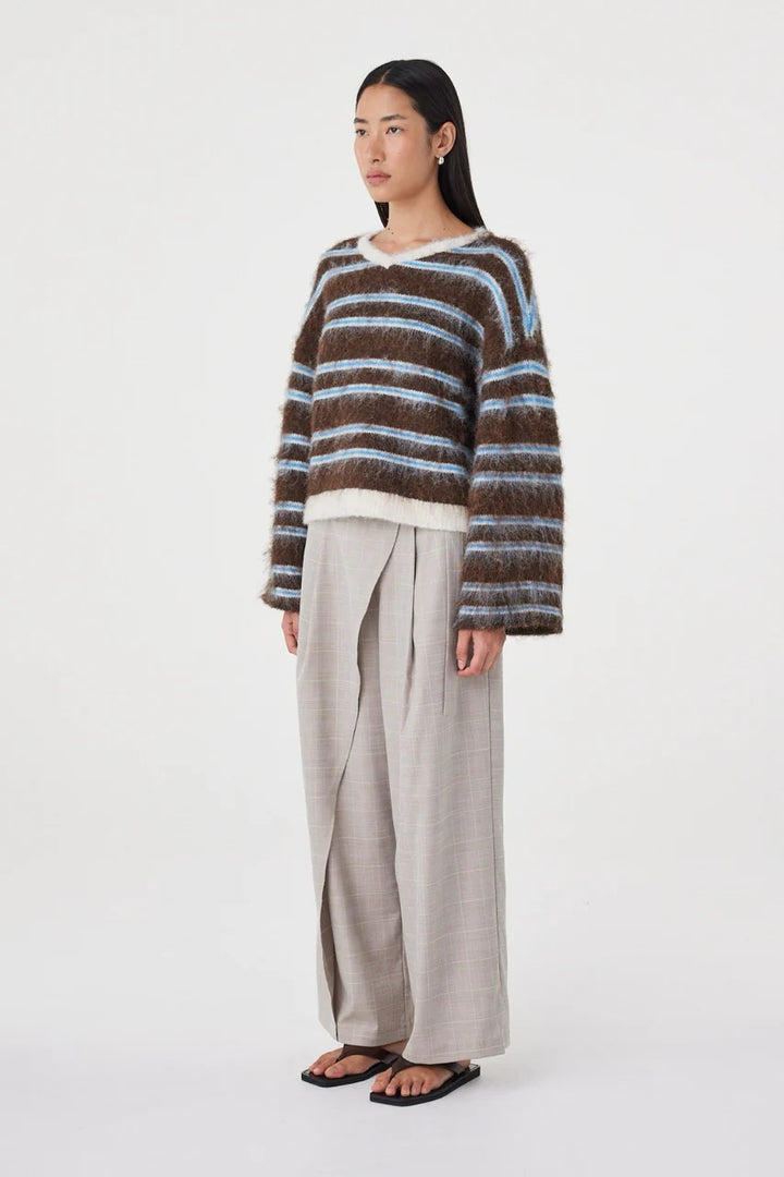 Lucca Sweater Expresso & Blue Stripe