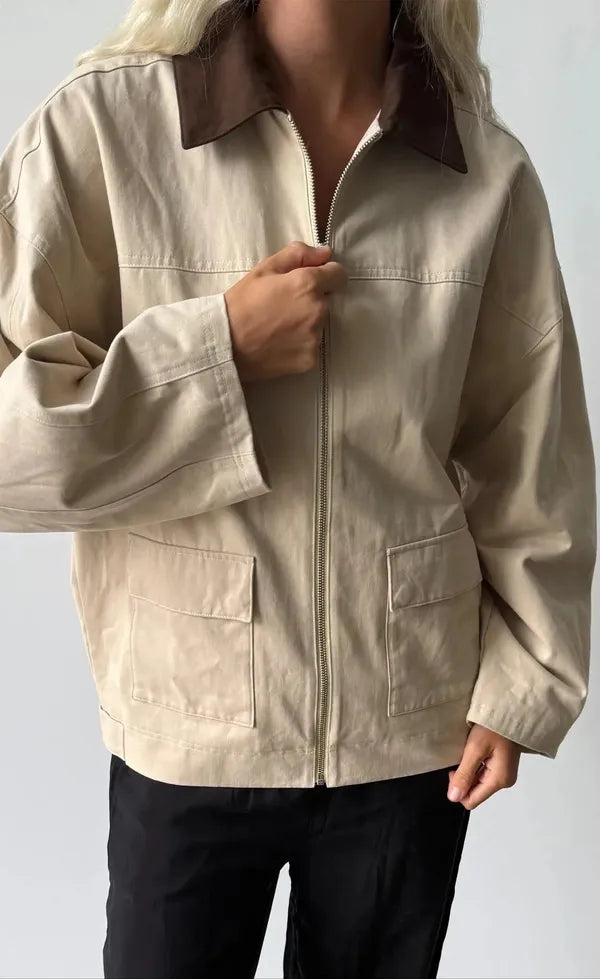 Rory Jacket - Beige and Espresso