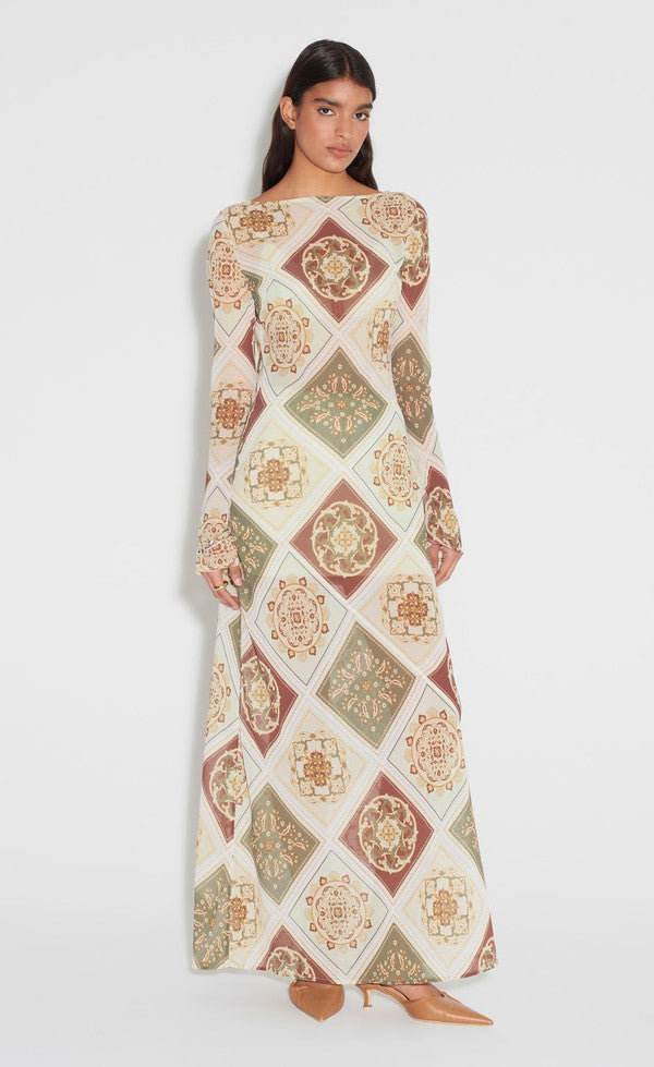Sundra Slip Dress - Evergreen Tile