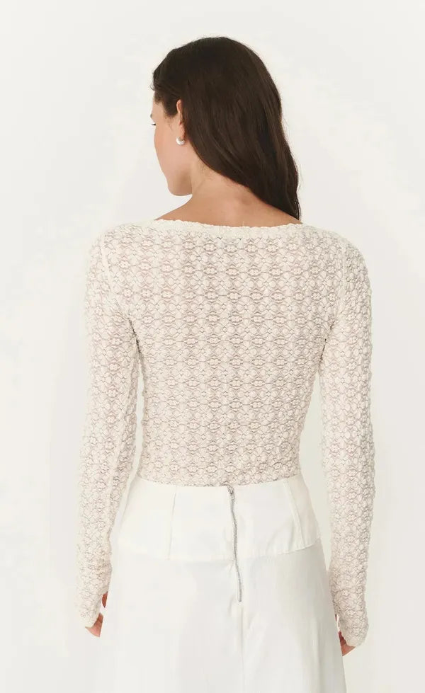 Samantha Clover Lace Top - Creme