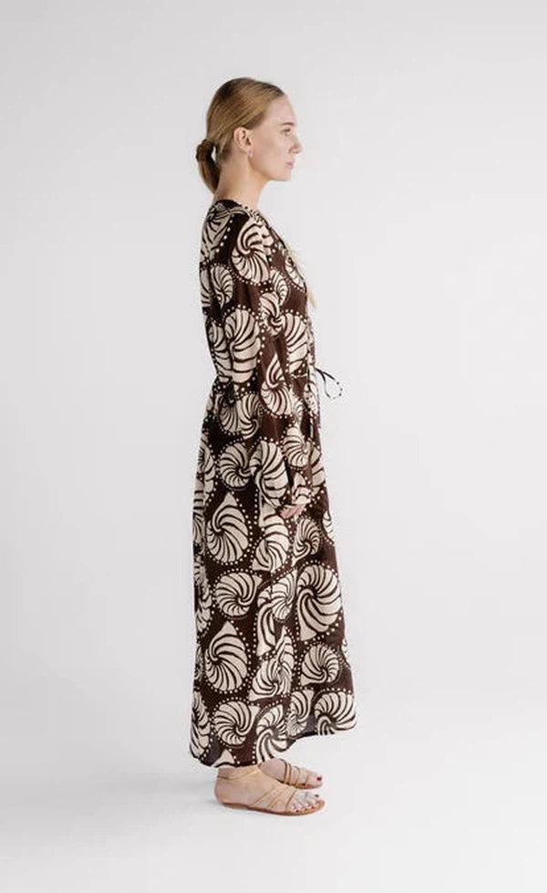 Gaia Long Sleeve Dress - Amphitrite Print