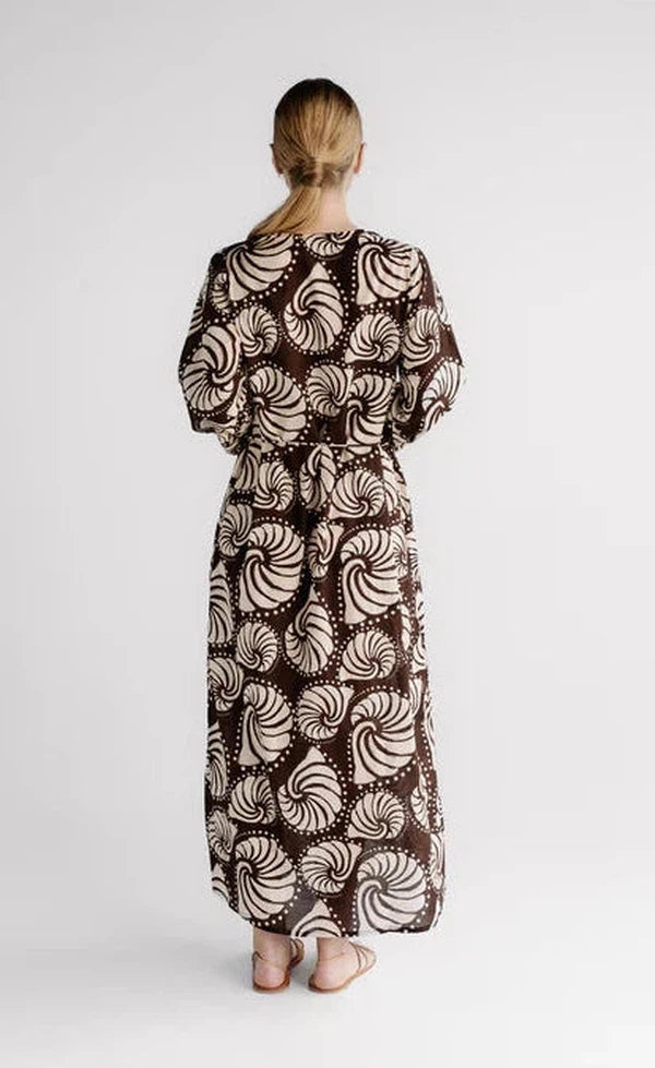 Gaia Long Sleeve Dress - Amphitrite Print