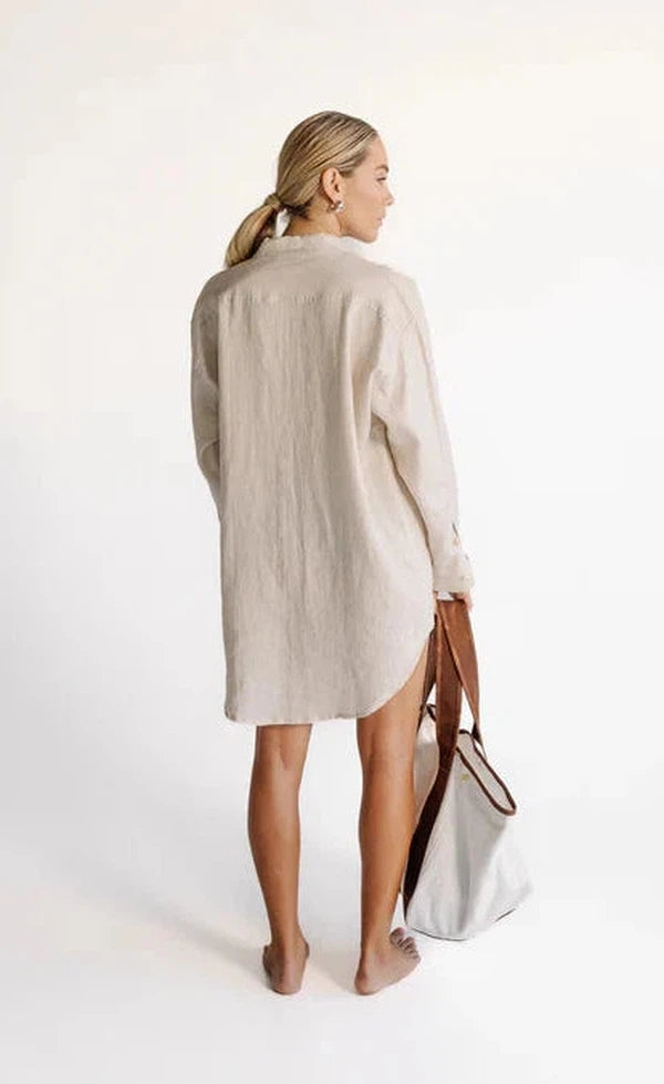 Terre Shirt Dress - Oyster