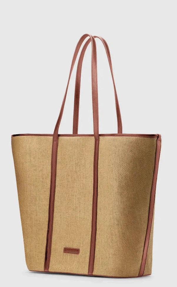 Ritual Large Tote Bag - NATURAL/SADDLE